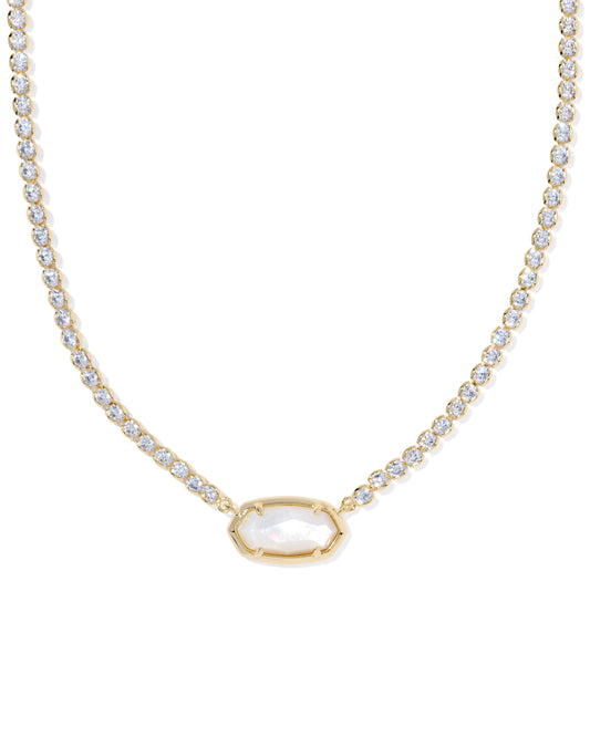 Elisa Gold Tennis Necklace in Ivory Mother-of-Pearl – Holiday Edition