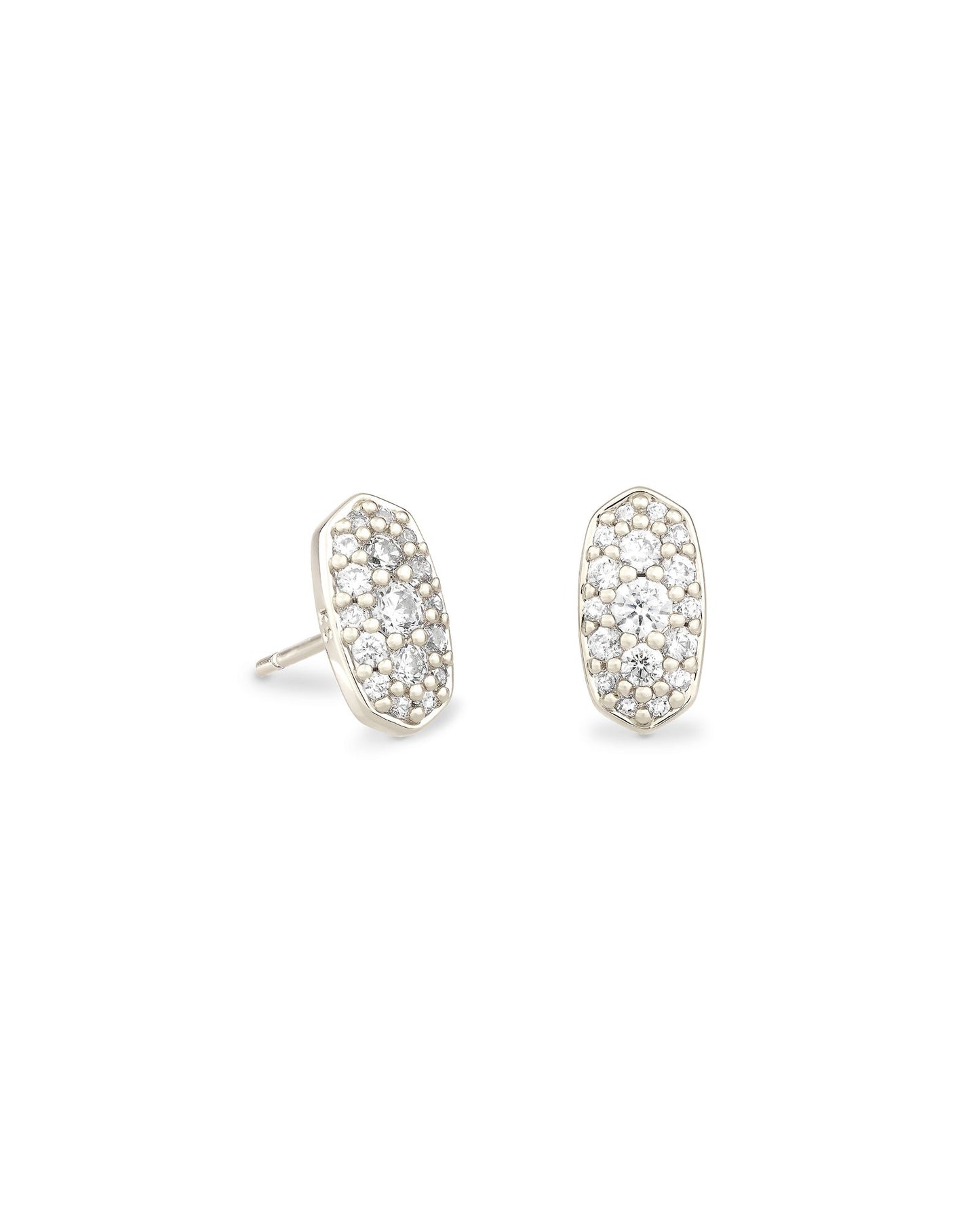 Grayson Crystal Stud Earrings in Silver