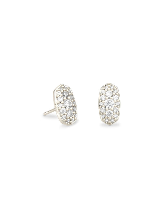 Grayson Crystal Stud Earrings in Silver