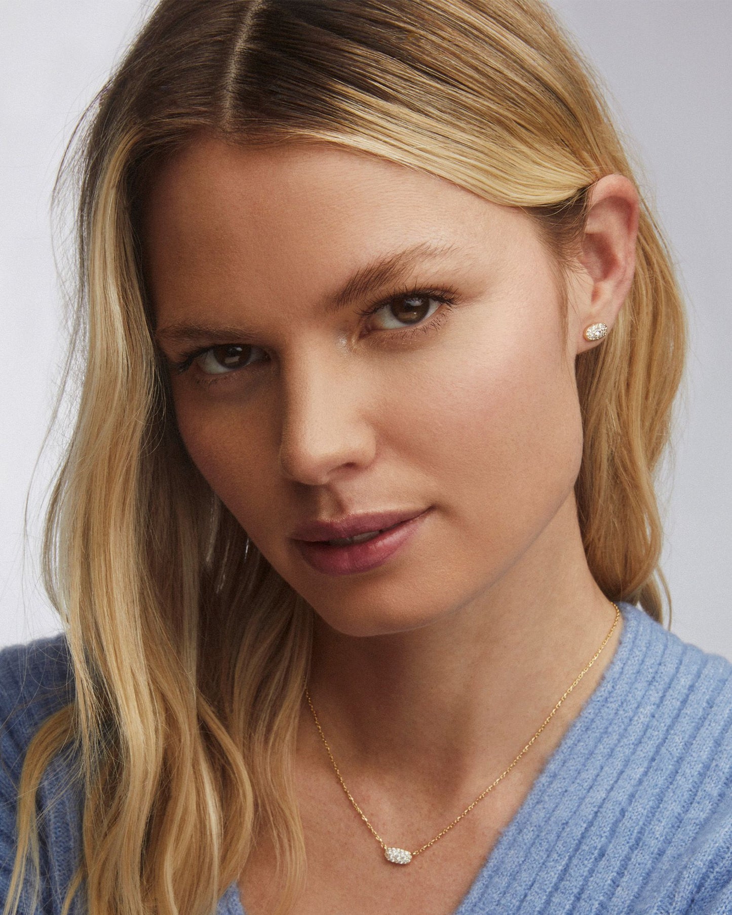 Grayson Crystal Stud Earrings in Silver