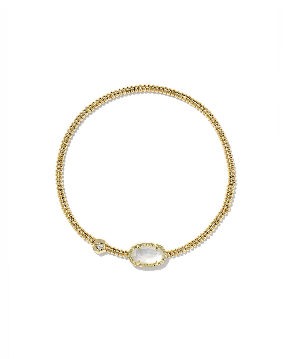 Grayson Stretch Bracelet in Ivory Mother of Pearl | Gold