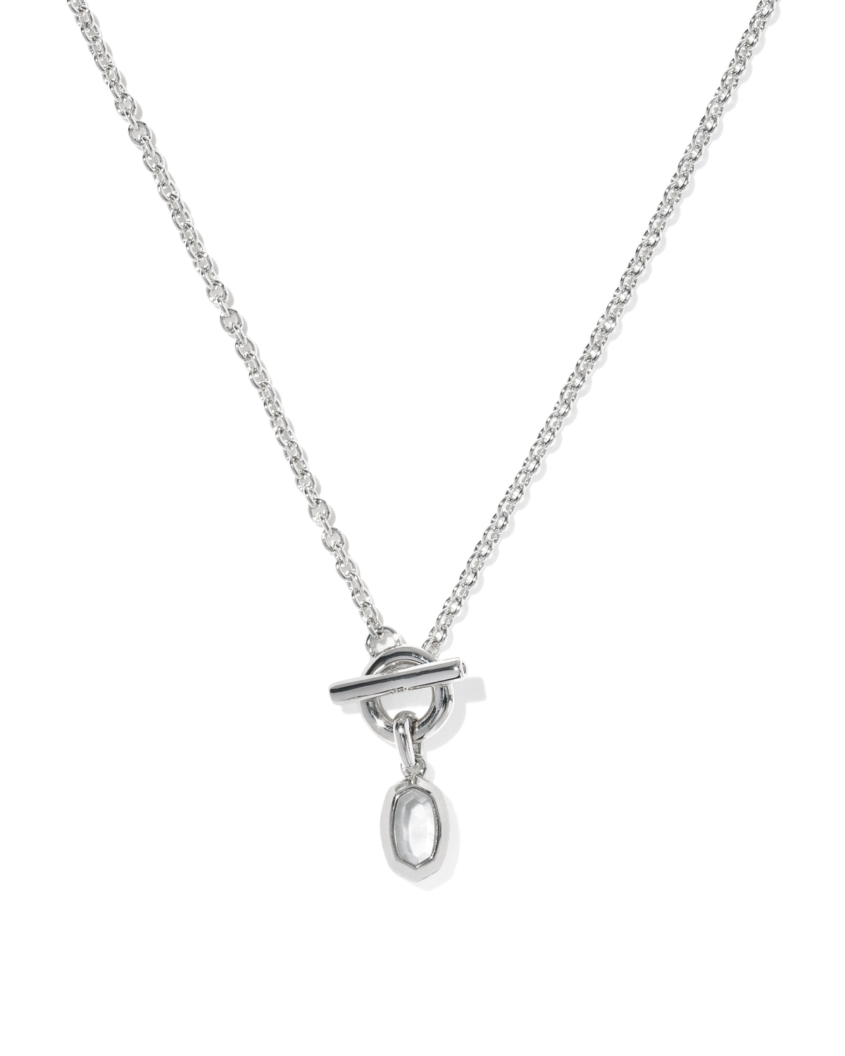 Mini Elisa Toggle Convertible Short Pendant Necklace | Silver