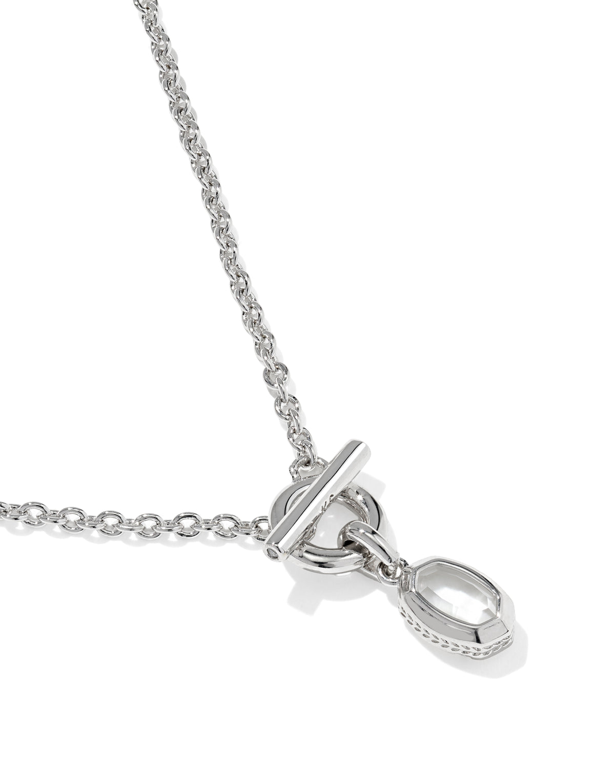 Mini Elisa Toggle Convertible Short Pendant Necklace | Silver
