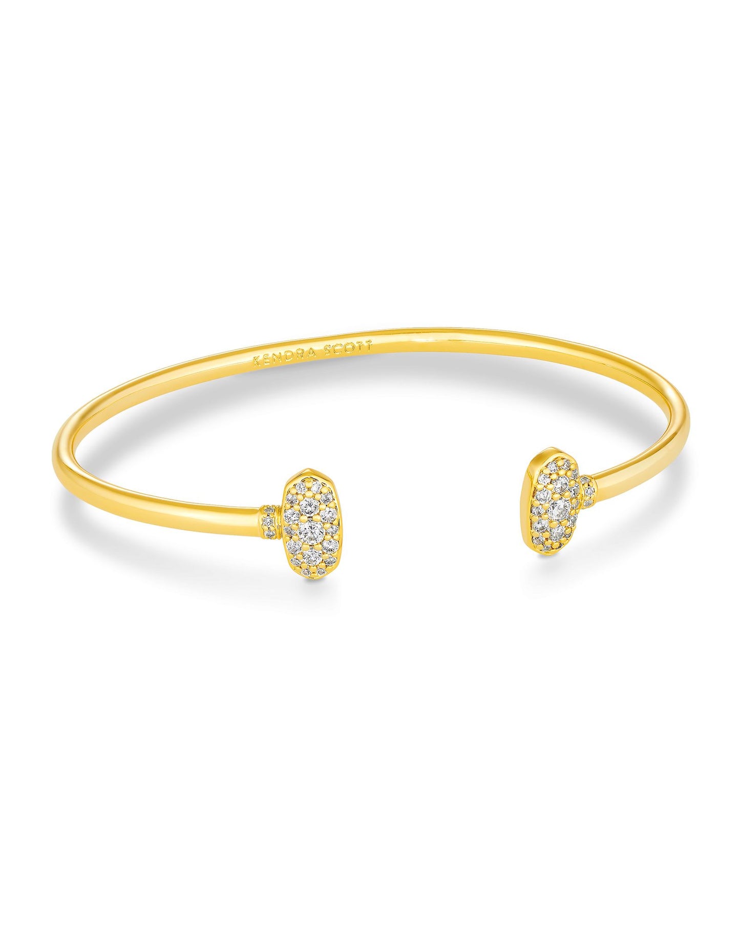 Grayson Cuff Bracelet in White Crystal - Gold